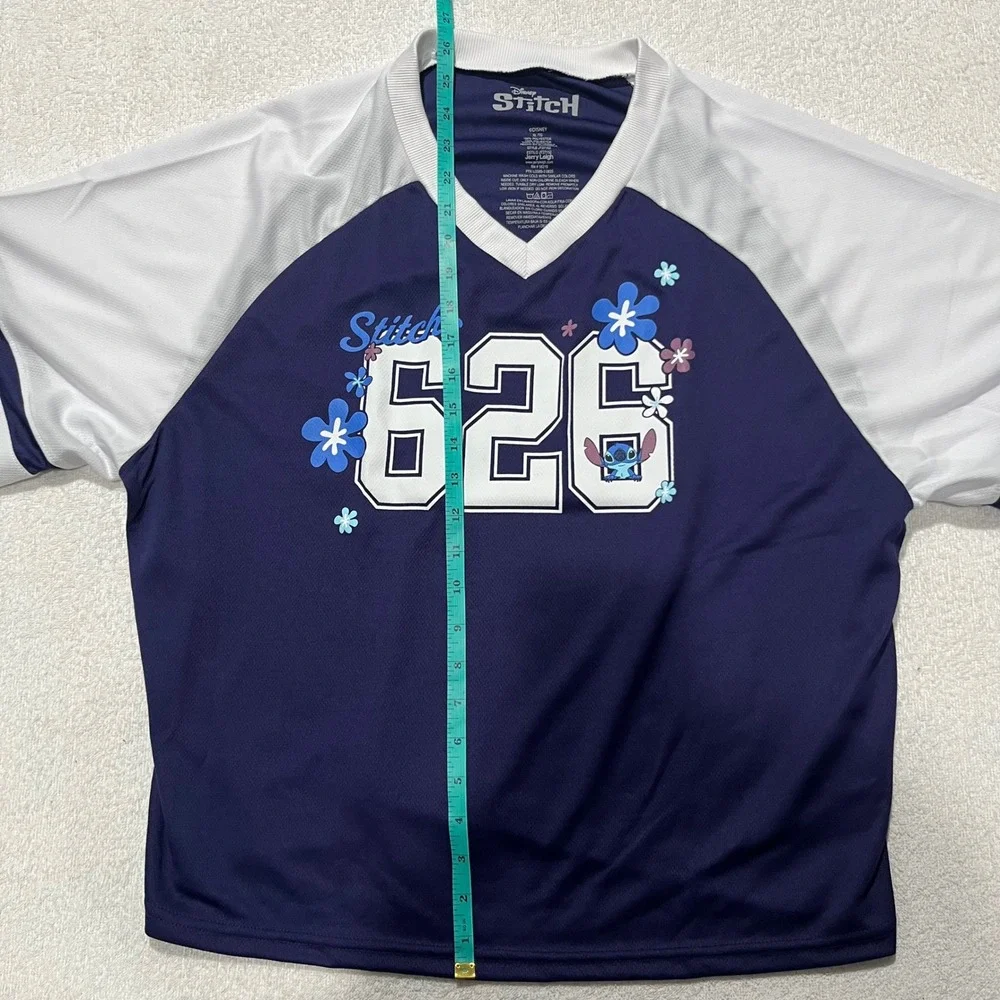 NEW!! Disney Lilo and Stitch Sports Jersey‎ #626 Blue and White - Size: XL/TG